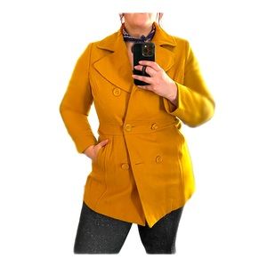 Relativity Mustard Yellow Wool Peacoat